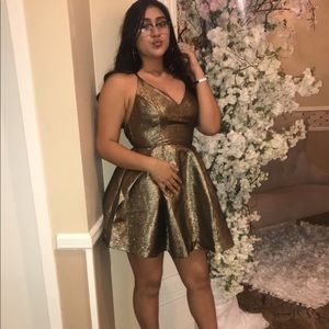 Avenue Metallic Dress- gold